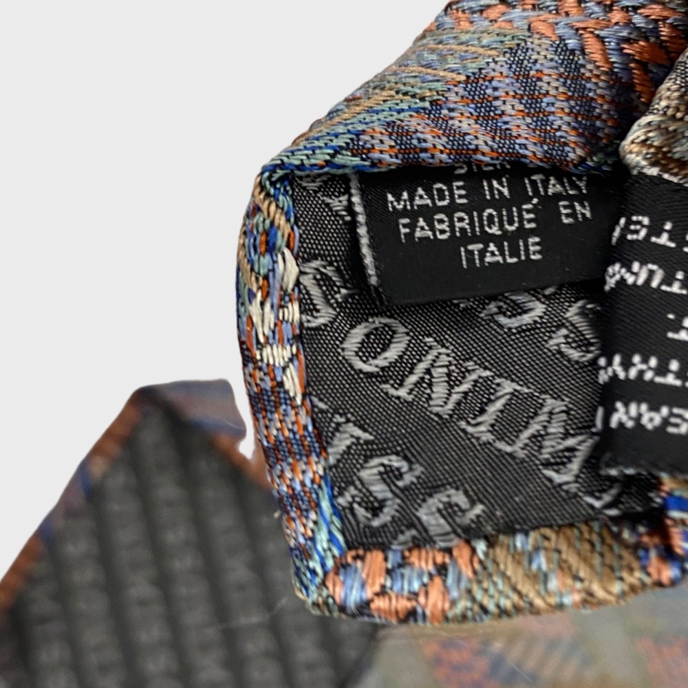Missoni Multicolor Chevron Zig Zag Silk Tie - Picture 5 of 7